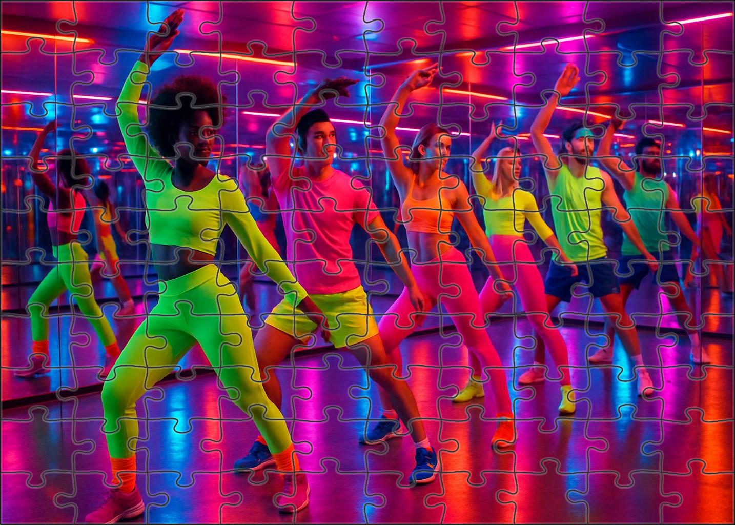 Retro Dance Craze Energetic Choreography Set To Synth-heavy Upbeat Anthems Easy Puzzles