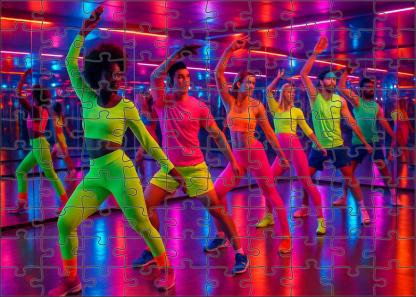 Retro Dance Craze Energetic Choreography Set To Synth-heavy Upbeat Anthems Easy Puzzles