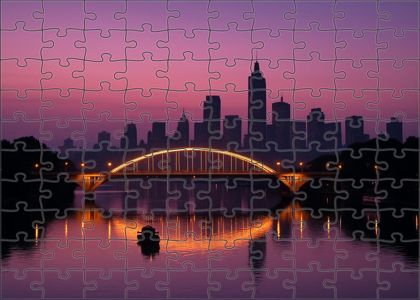 Skyline River Crossing Custom Jigsaw Puzzle