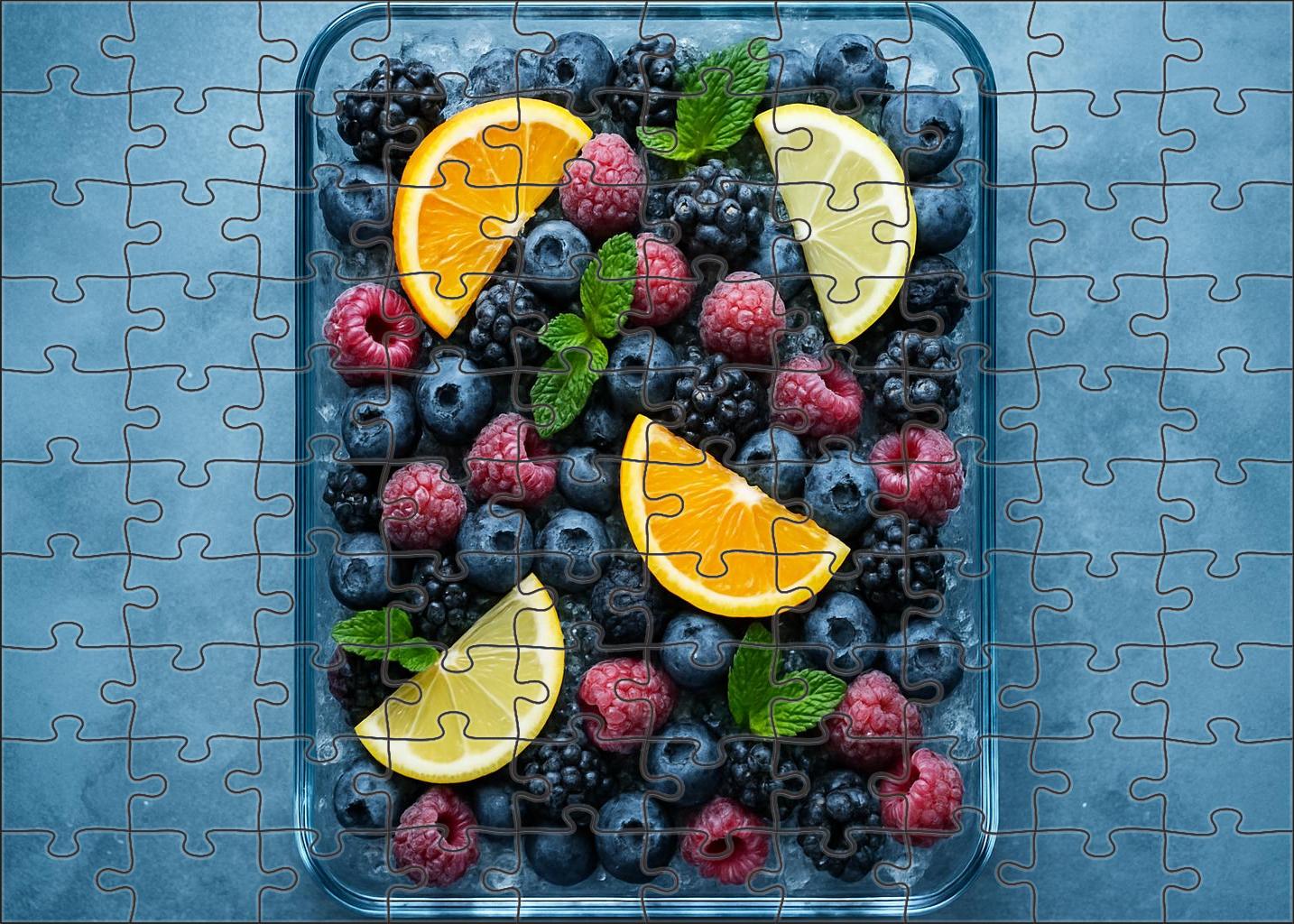 Crystal Cascade Frozen Berries And Citrus Sparkle Puzzle Challenge