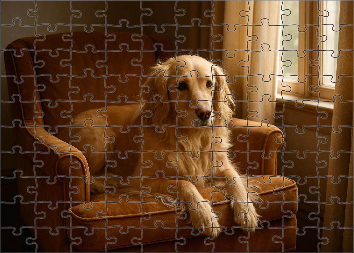 Sable Drift Long-haired Tan Companion With Gentle Eyes Custom Jigsaw Puzzle