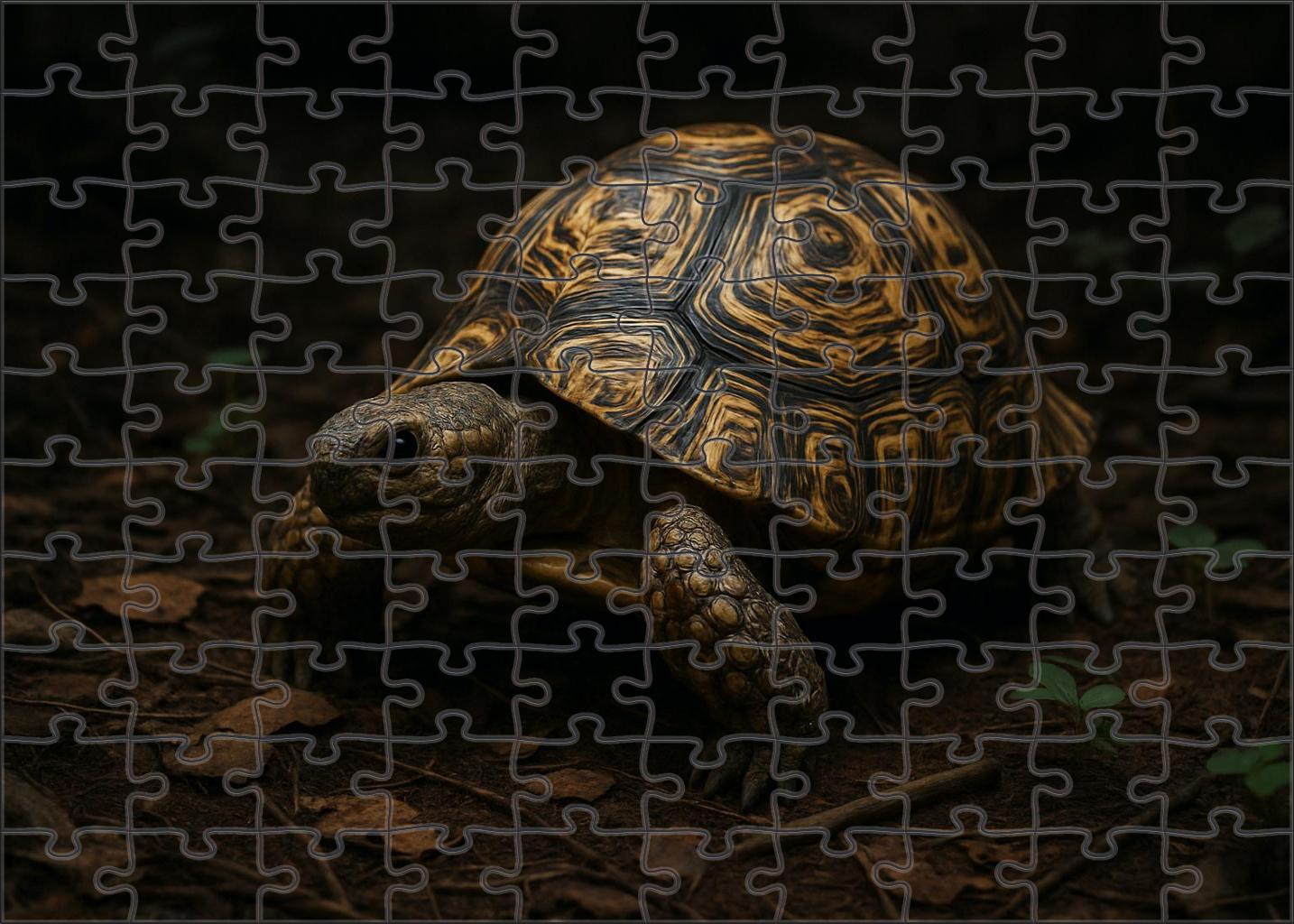 Marbled Leaf-back Tortoise Forest Floor Dweller With Intricate Shell Patterns Puzzle Fun
