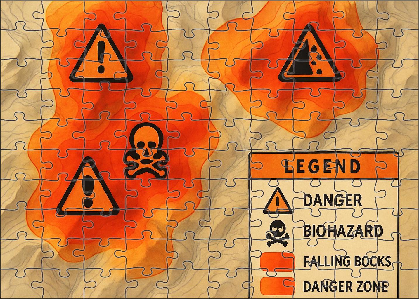 Volcanic Activity Hazard Zones Map Easy Puzzles
