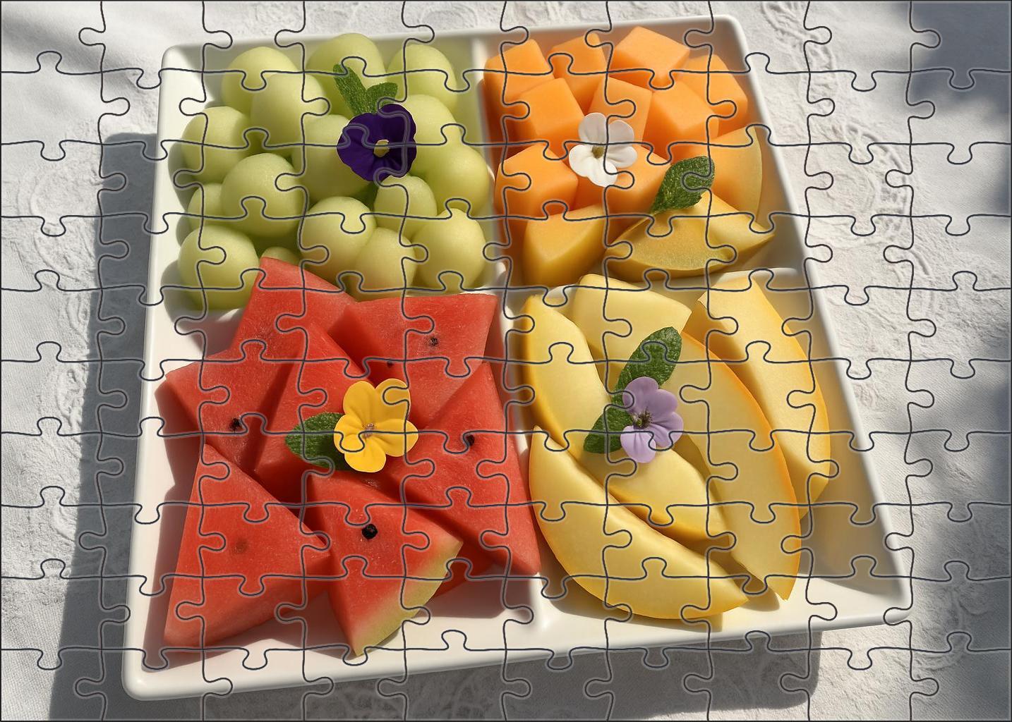 Exotic Melon Quartet Honeydew Cantaloupe Watermelon And Galia Display 500 Piece Puzzle
