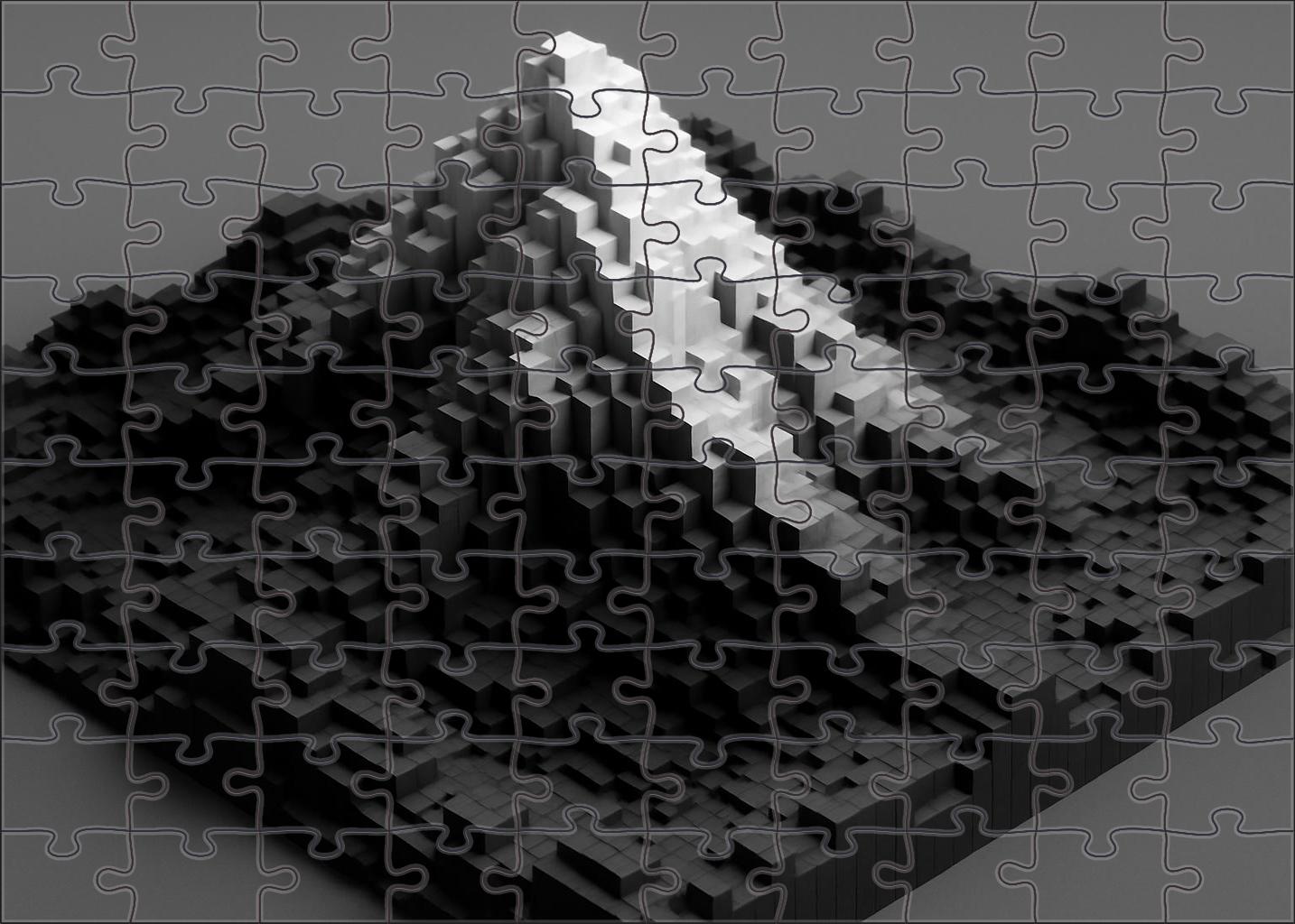High-contrast Digital Terrain Model 500 Piece Puzzle