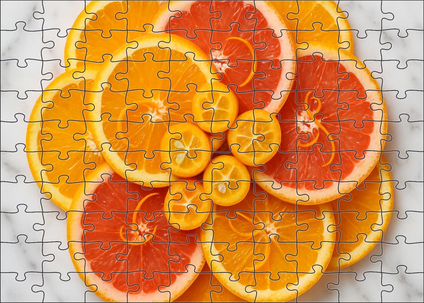 Citrus Orchard Bounty Sliced And Segmented Sunshine Puzzle Challenge