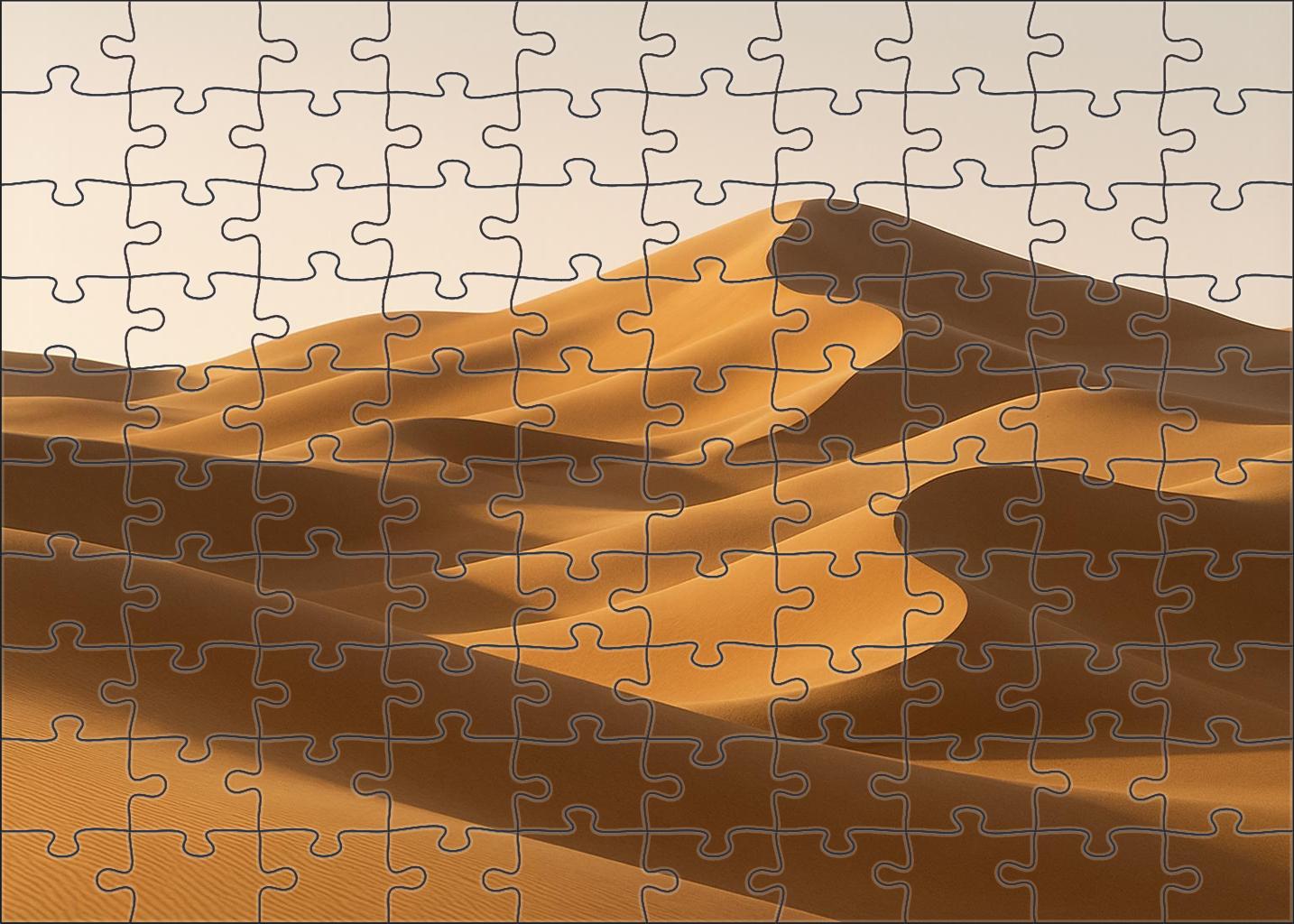 Golden Wave Rolling Dune Sea Under Soft Morning Light Puzzle Challenge