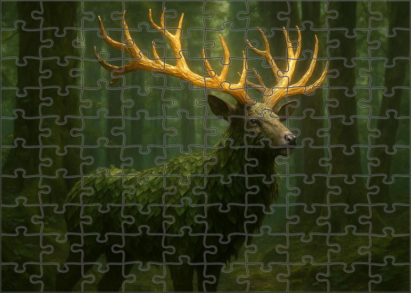 Verdant Sentinel Elk Ancient Forest Guardian With Barklike Antlers Easy Puzzles