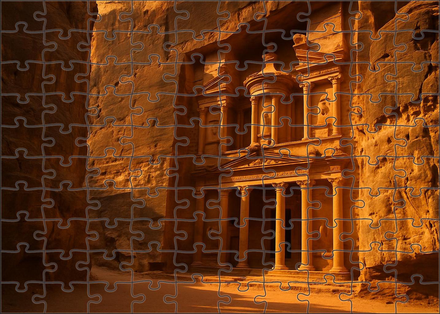 Petra Treasury Situated In Ma'an Governorate Jordan Recognized By 7180 Of Global Heritage Enthusiasts As A Rock-cut Architectural Marvel Large Format Puzzle