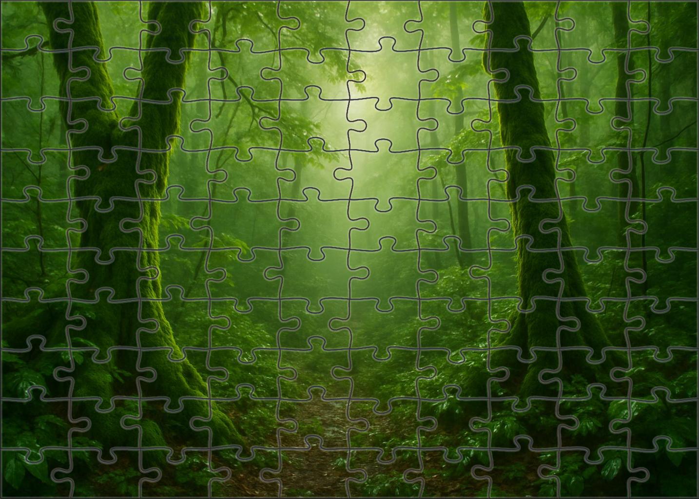 Emerald Rainforest Hollow Custom Jigsaw Puzzle