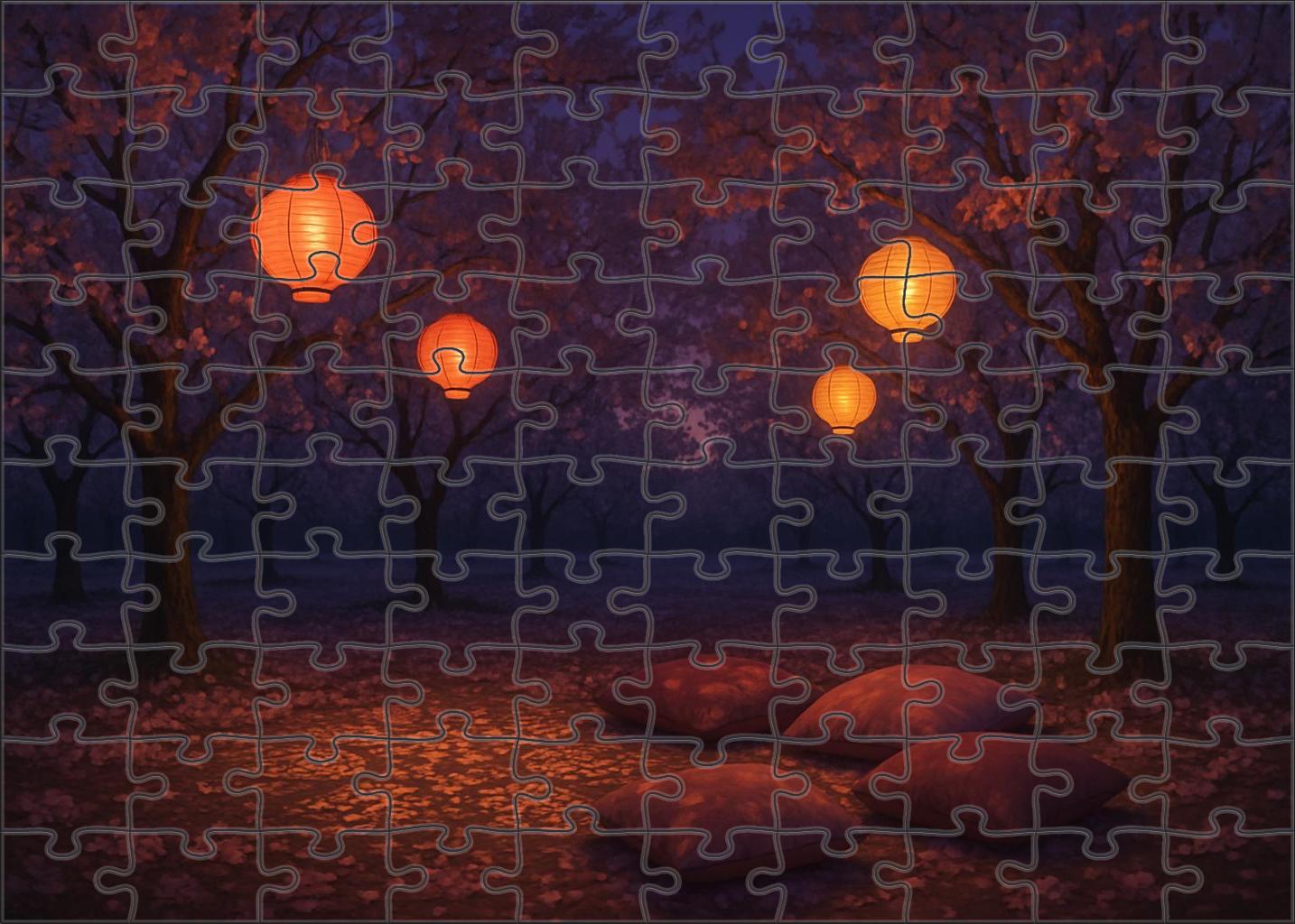 Sunset Lantern Orchard Puzzle Collection