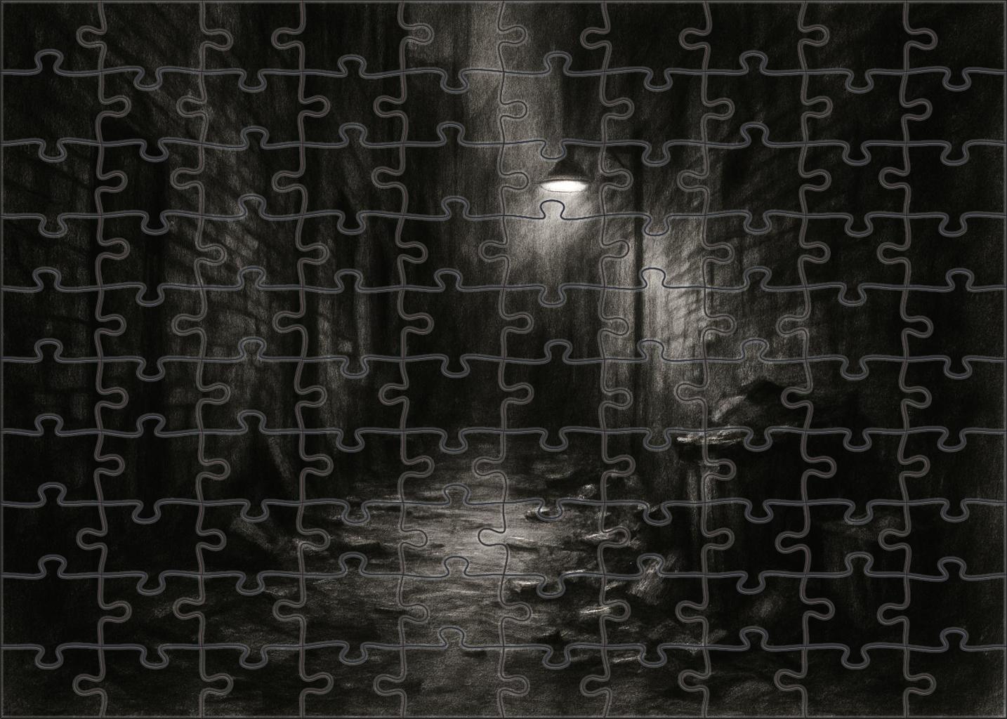 Urban Alleyway Impression Loose Charcoal Sketch Custom Jigsaw Puzzle