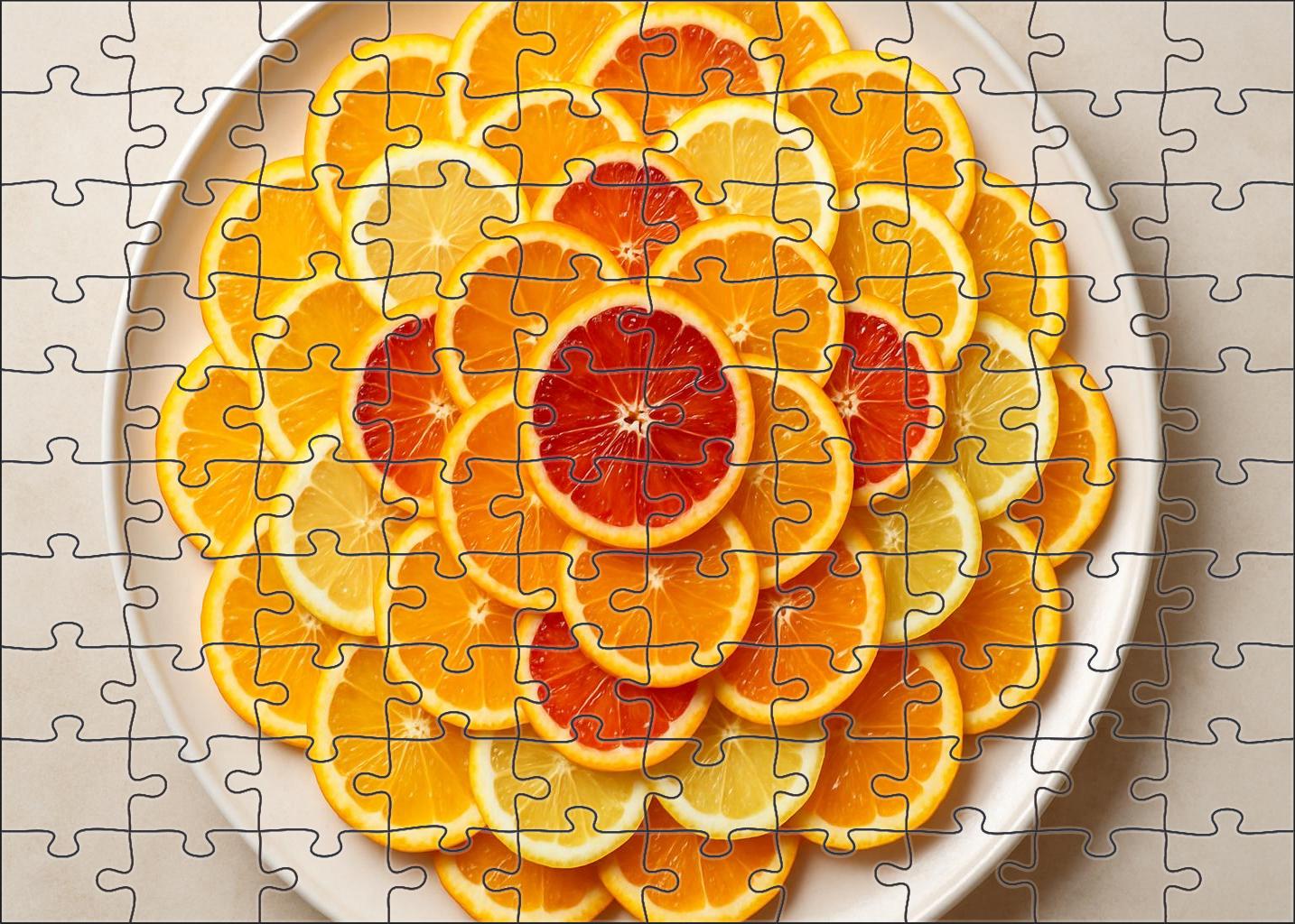 Citrus Mosaic Artistic Slices Of Orange Lemon And Blood Orange Mini Puzzle