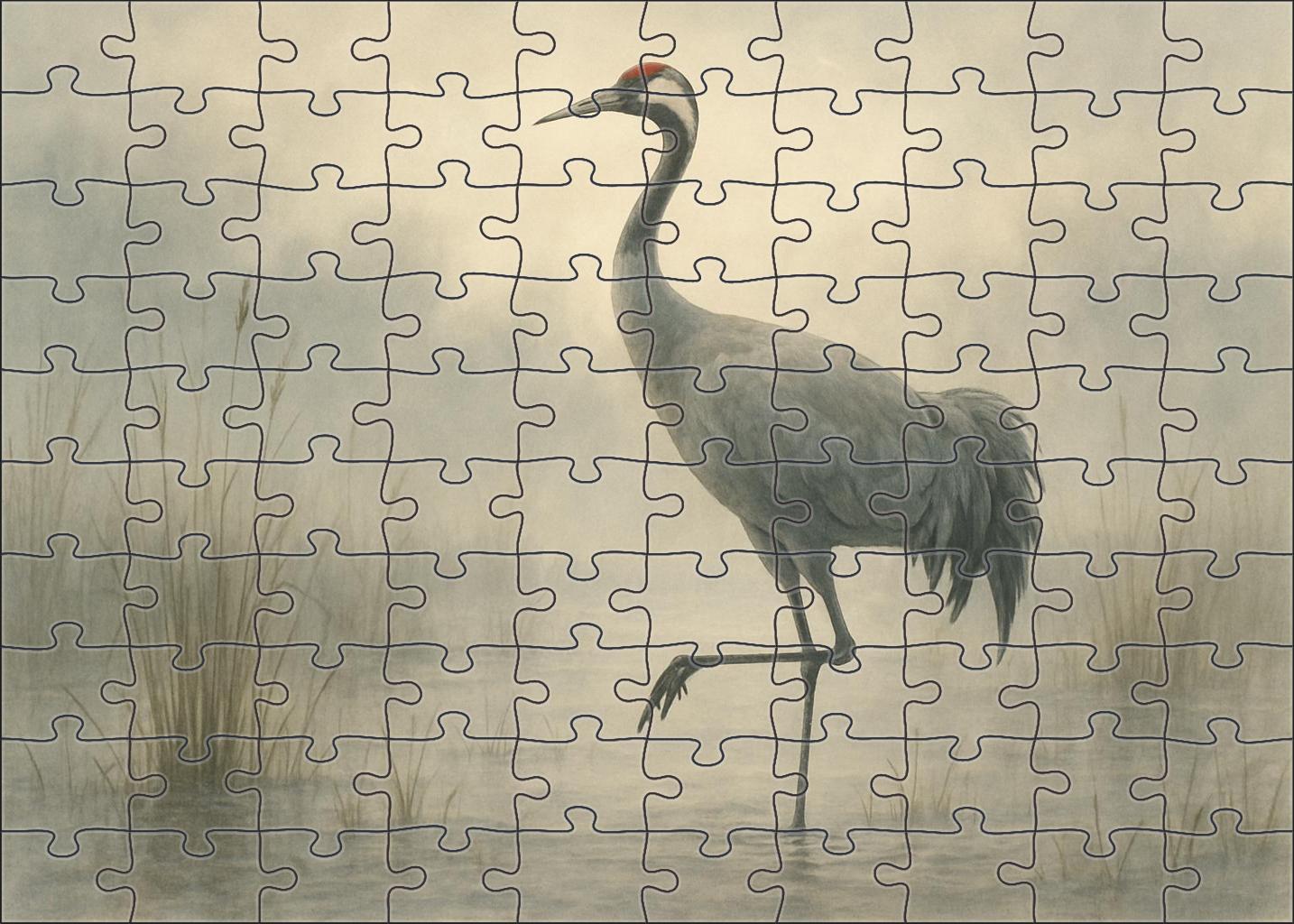 Sandhill Crane Graceful Wetland Dancer Custom Jigsaw Puzzle