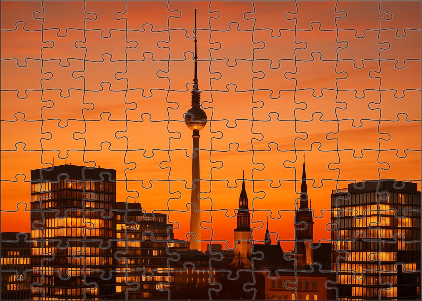 Berlin Mitte Skyline Evolving Profile Blending Historic Spires With Modern High-rise Developments 200 Piece Puzzle
