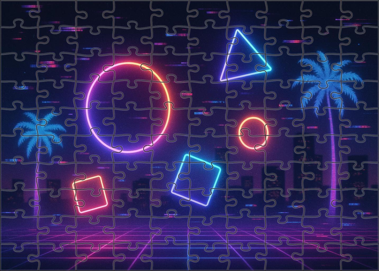 Digital Vaporwave Dreamscape Pastel Neon Nostalgia And Abstract Soundscapes Custom Jigsaw Puzzle