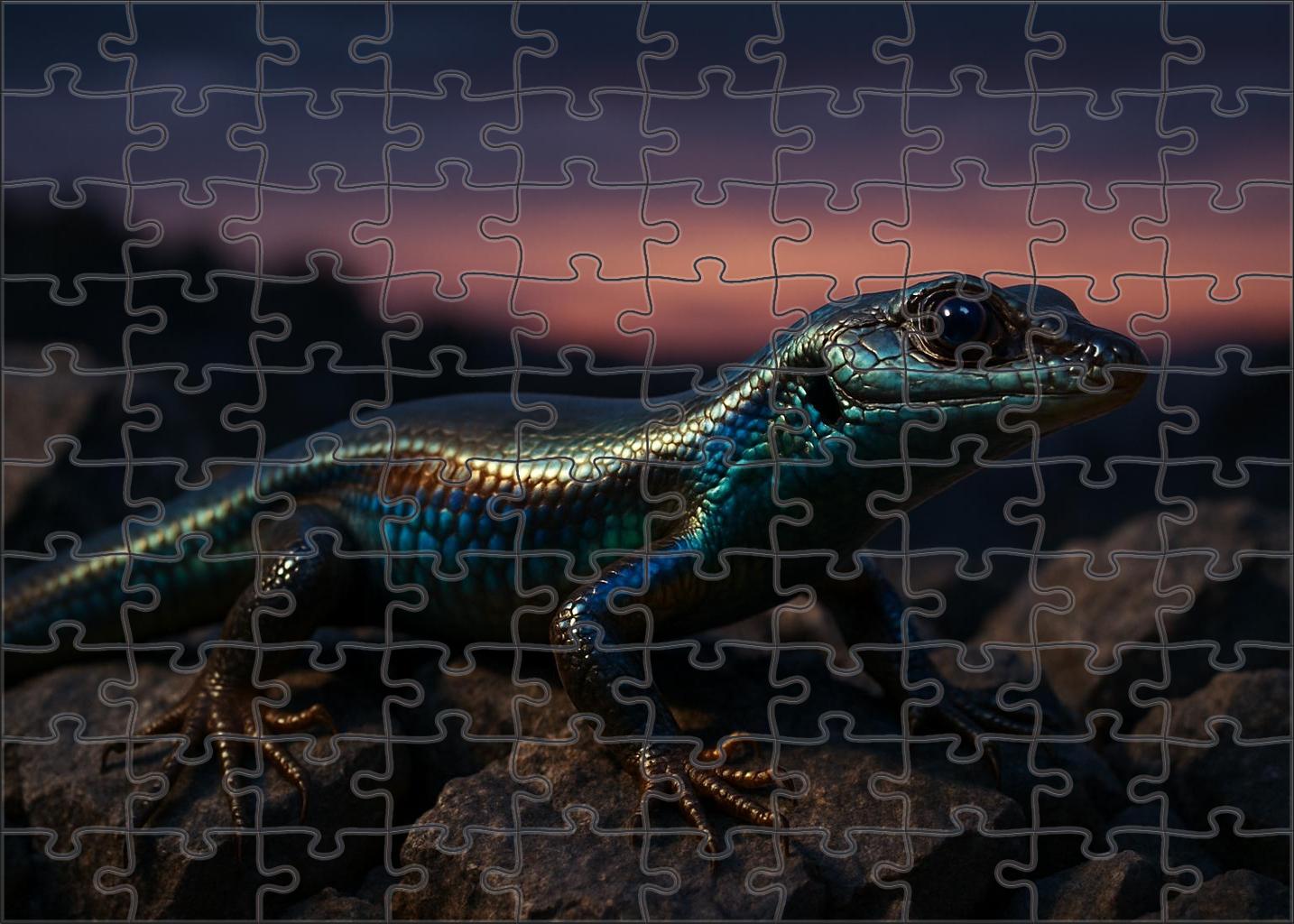 Twilight Strider Elusive Desert Lizard With Iridescent Skin And Rapid Reflexes 100 Piece Puzzle