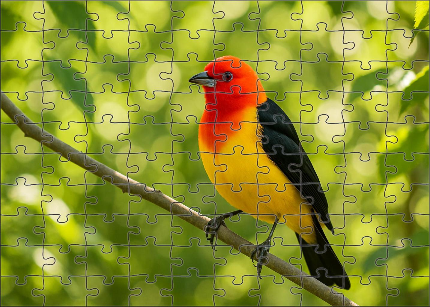 Western Tanager Vibrant Songbird Of Open Woodlands 300 Piece Puzzle