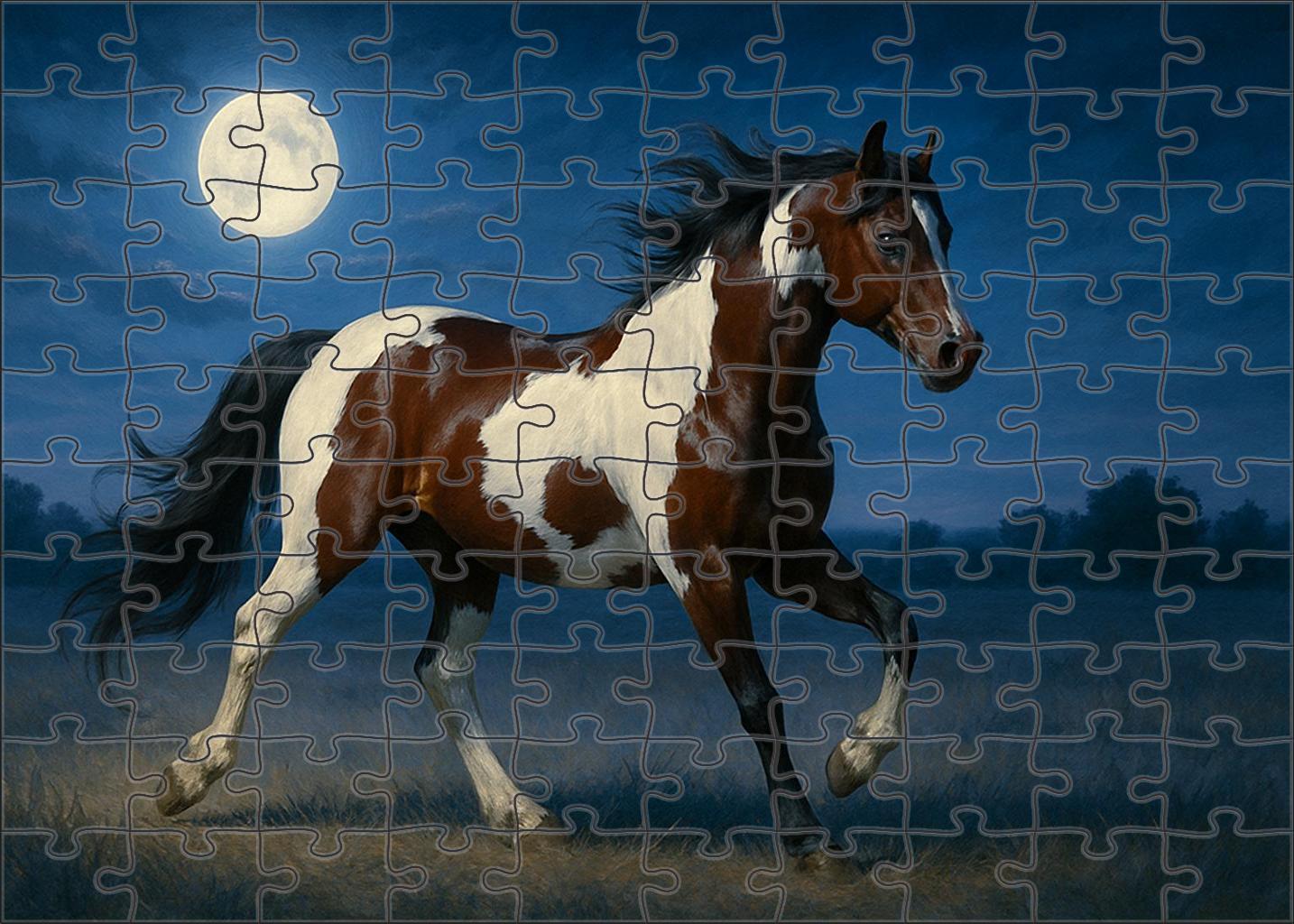 Twilight Dancer Moonlight Bay Pinto Mare With Spirited Energy Puzzle For Kids