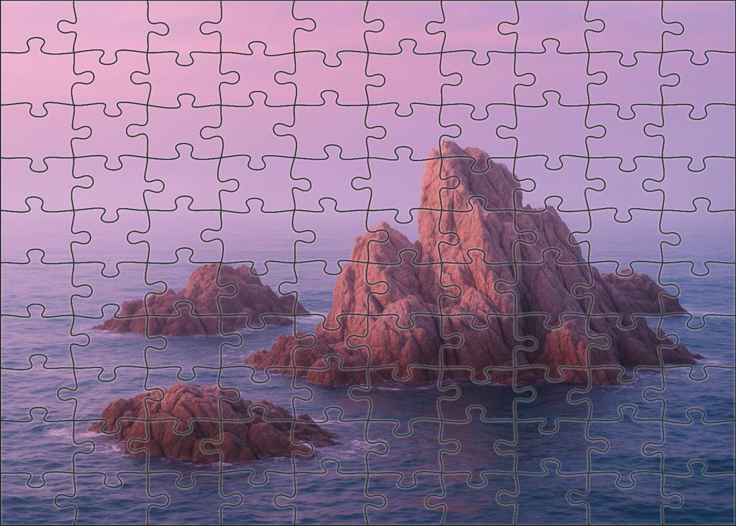 Rocky Coastal Overlook At Dawn Easy Puzzles