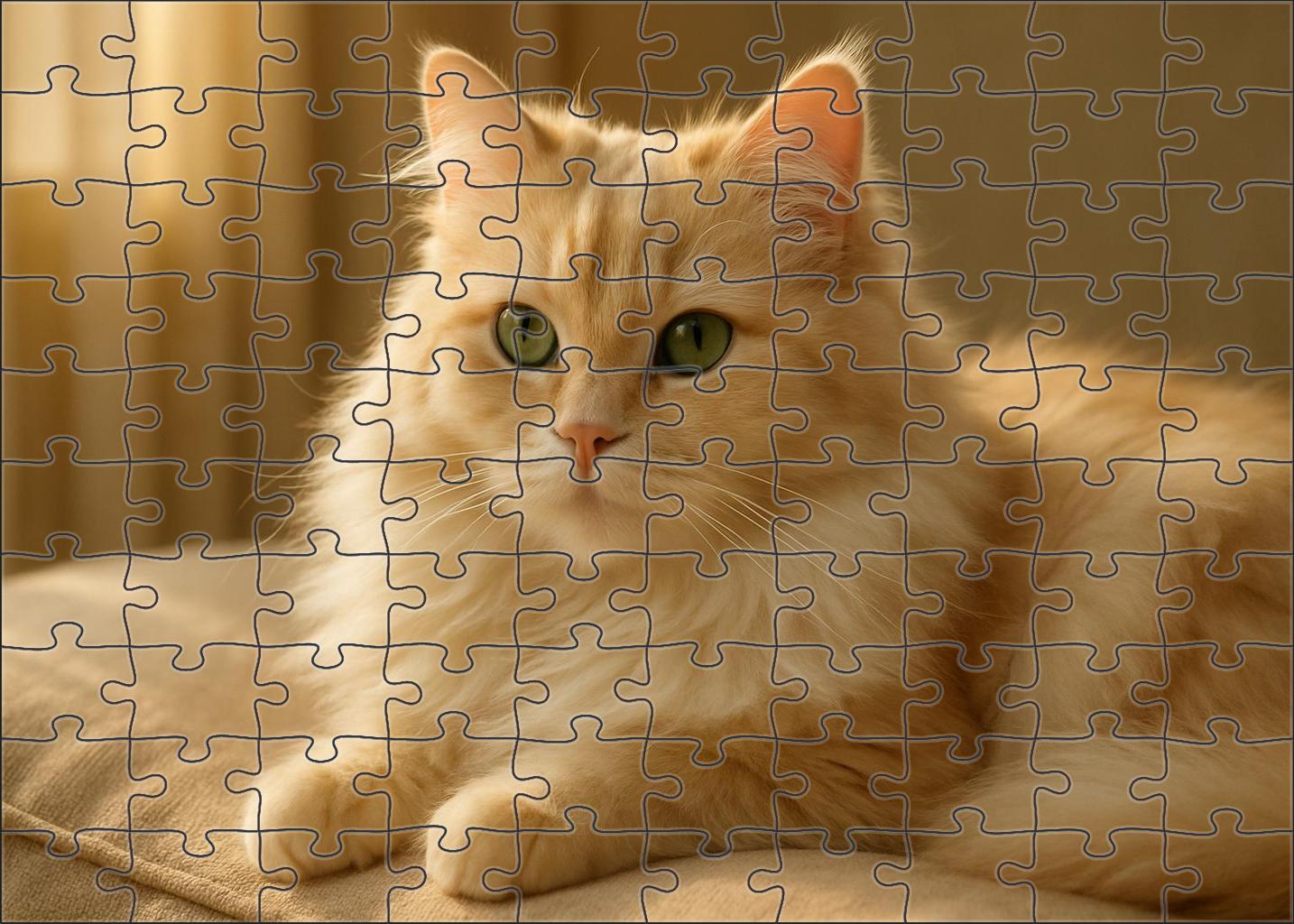 Luminous Cream Soft Ivory Longhair With Gentle Disposition Premium Puzzle Pieces