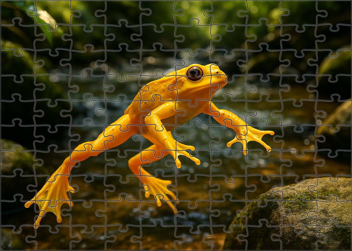 Gilded River Hopper Vibrant Amphibious Jumper 50 Piece Puzzle