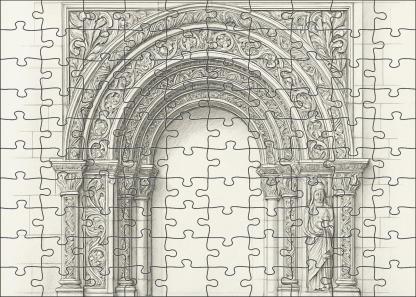 Architectural Arch Detail Precise Technical Pencil Drawing With Clean Lines Large Format Puzzle