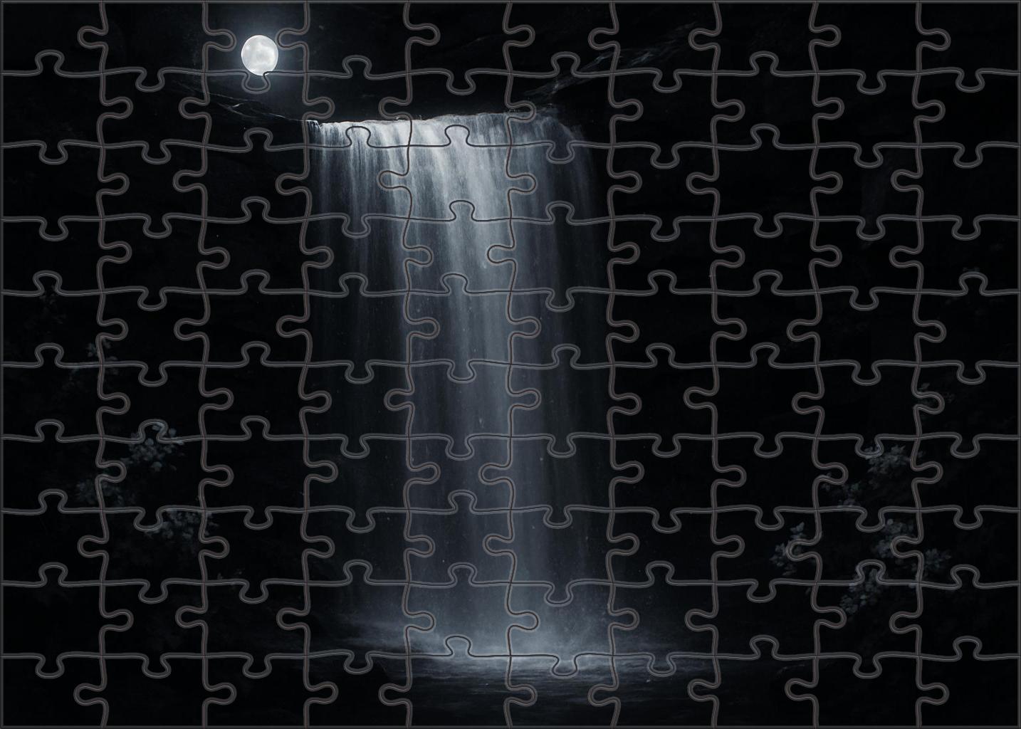 Midnight Driftfall Custom Jigsaw Puzzle