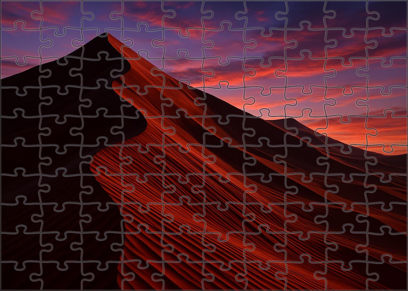 Crimson Twilight Ridge Unique Puzzle Design