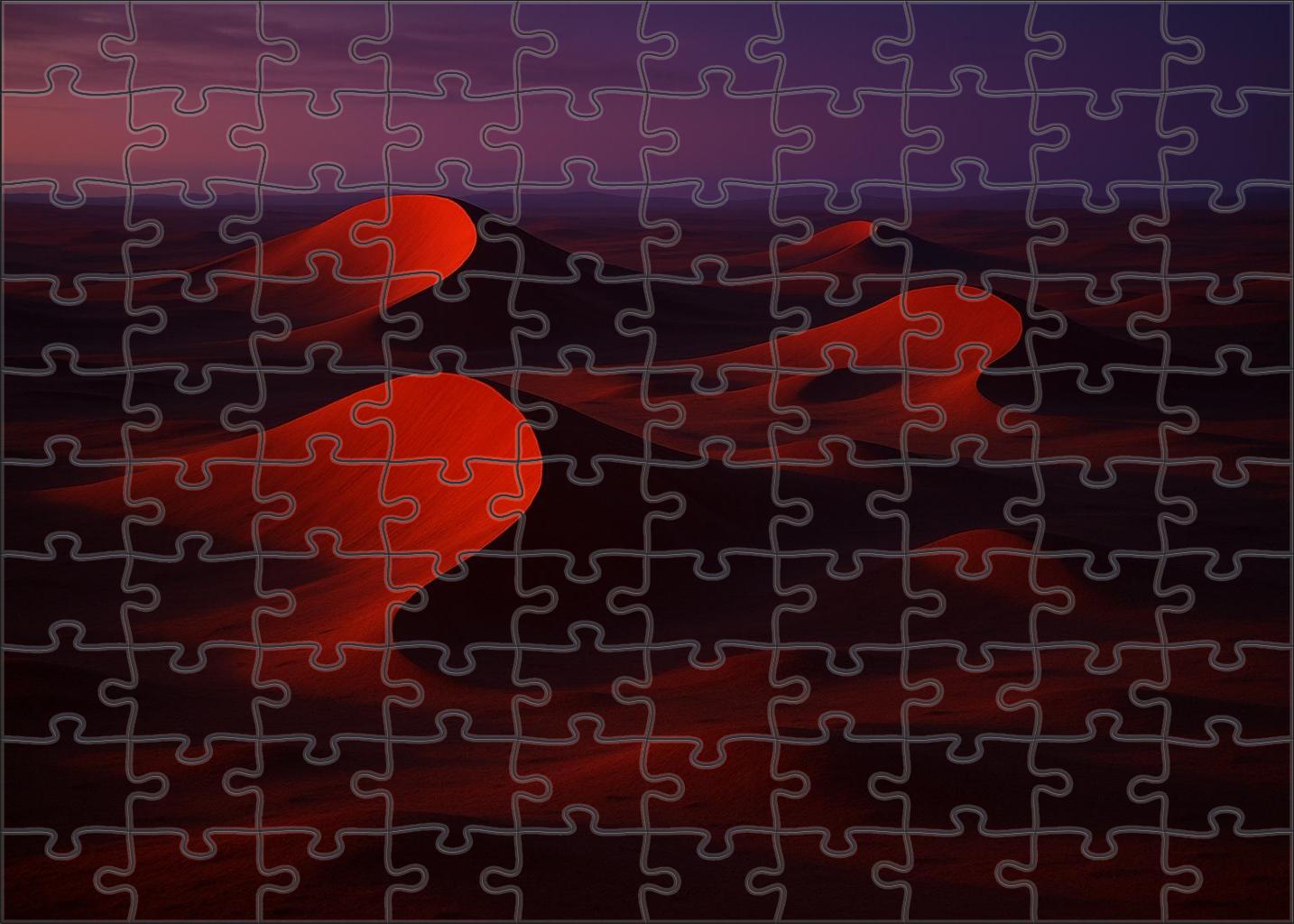 Crimson Crescent Flats Fiery Arcs At Twilight 500 Piece Puzzle