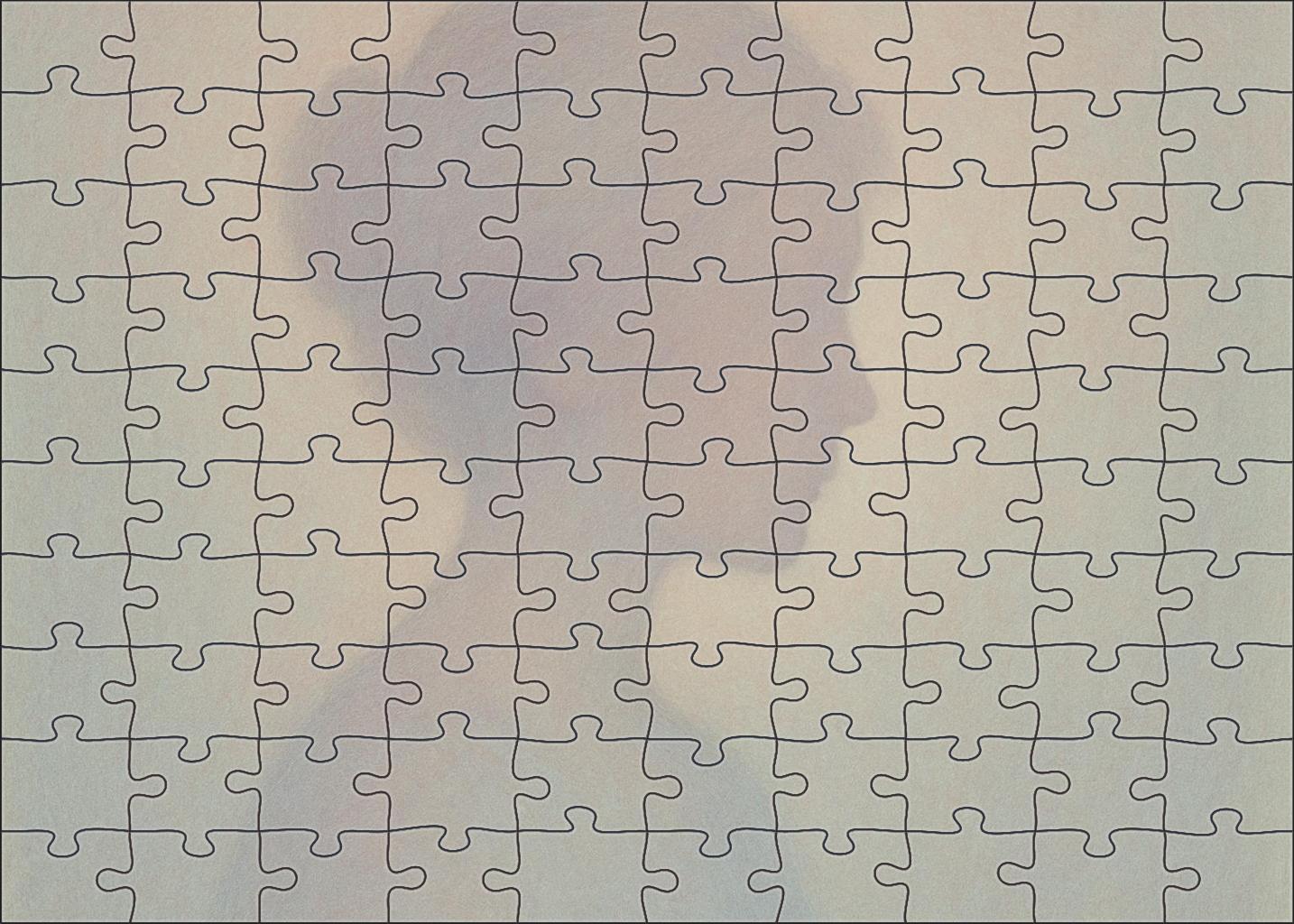 Dreamlike Portrait Silhouette Watercolor Pencil With Soft Gradient Blends Puzzle For Kids