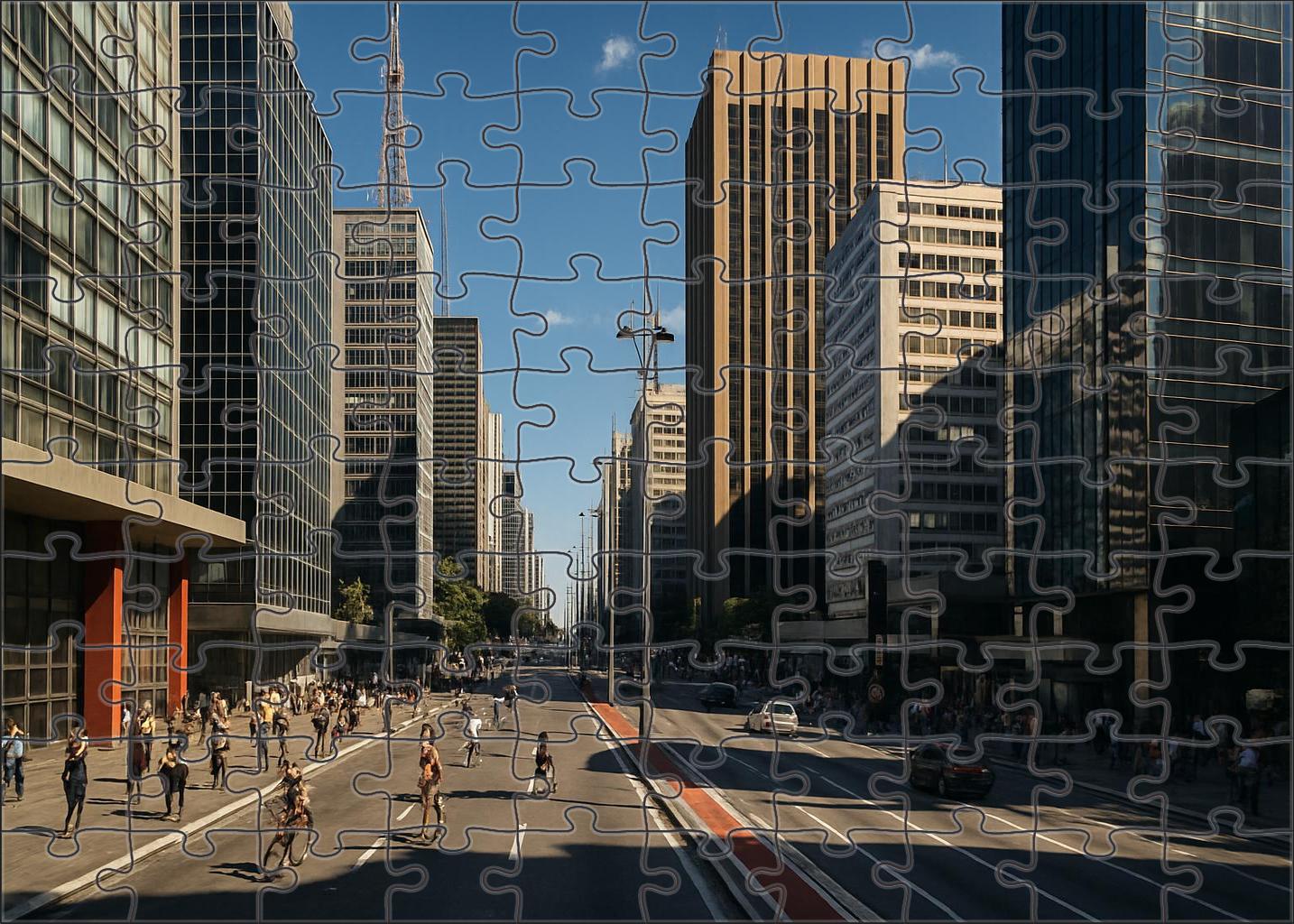 So Paulo Paulista Avenue Skyline Latin Americas Business Beating Heart 100 Piece Puzzle