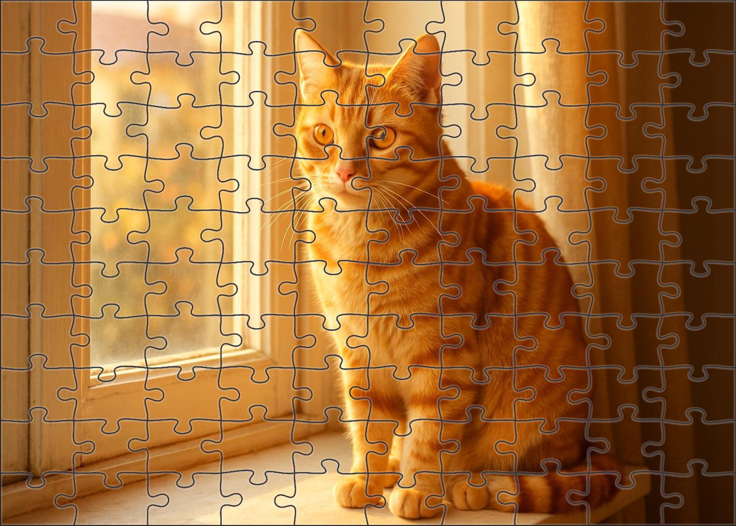 Frosted Topaz Elegant Golden Tabby With Playful Confidence 200 Piece Puzzle