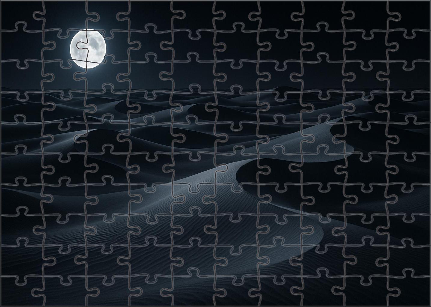 Silver Crescent Dunes Moonlit Sands Under Whispering Winds Easy Puzzles