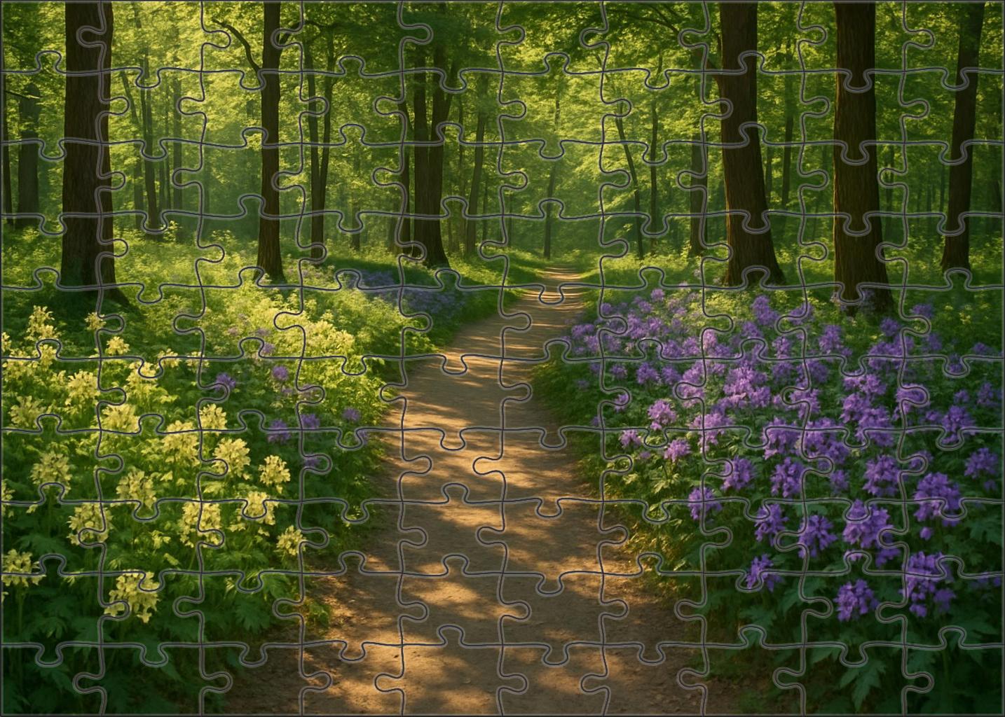 Sun-dappled Woodland Pathway Puzzle Collection