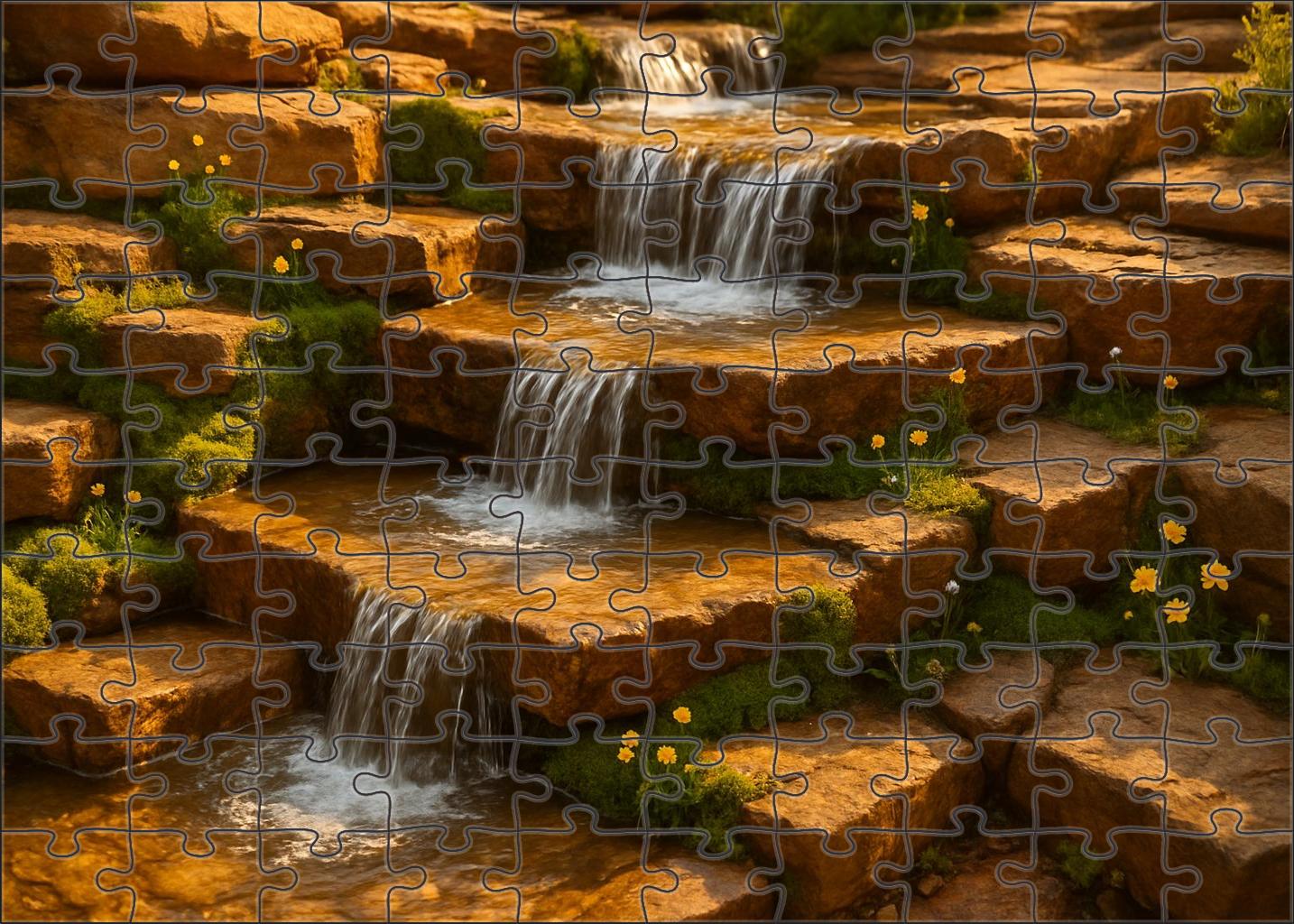 Amberstone Step Cascade Premium Puzzle Pieces