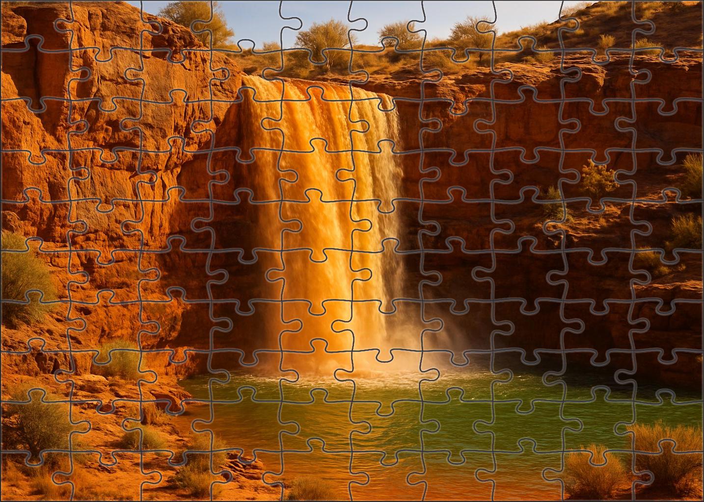 Amber Cascade Of The Ancient Bluff 200 Piece Puzzle