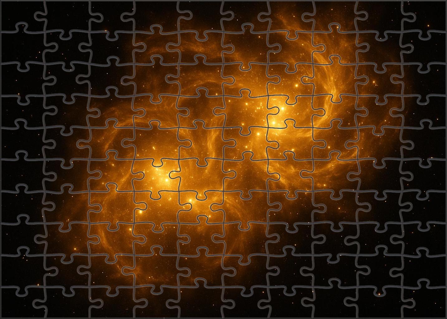 Golden Nebula Swirl Easy Puzzles