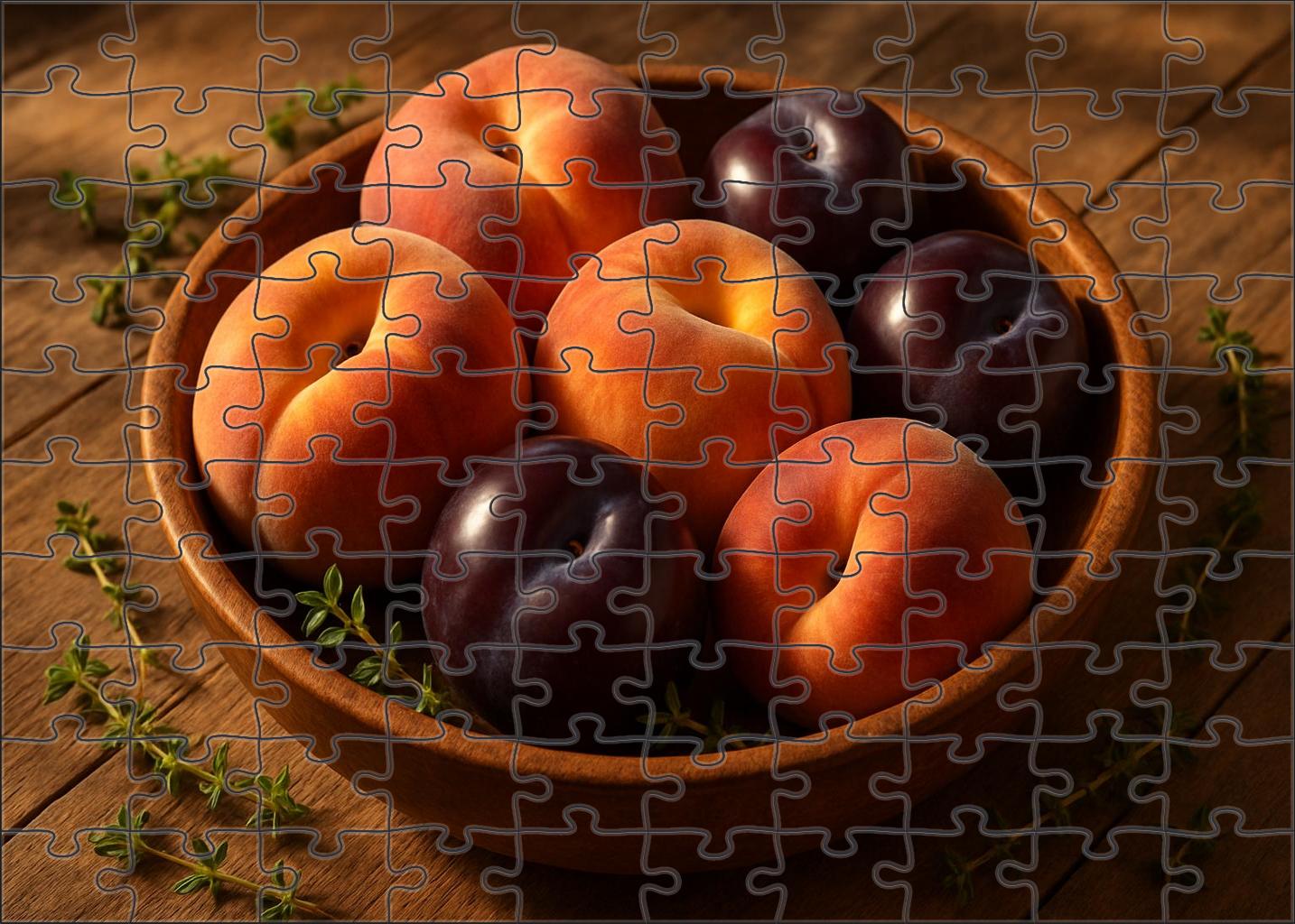 Sunset Glow Peach And Plum Rustic Arrangement Puzzle Challenge