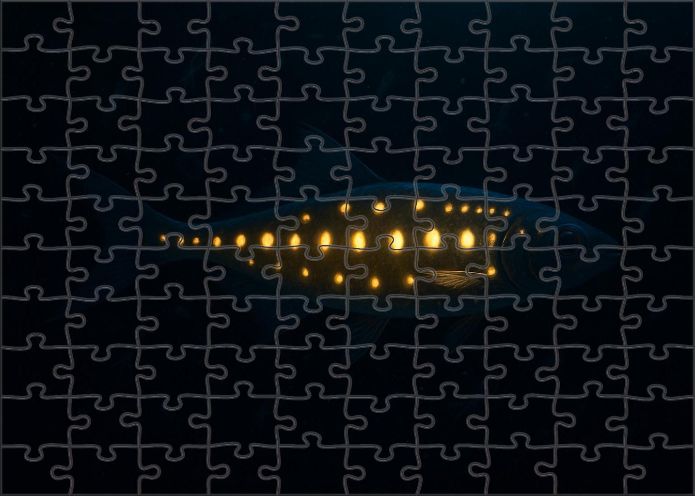 Golden Lanternfish Deep-water Dweller With Bioluminescent Patterns Mini Puzzle