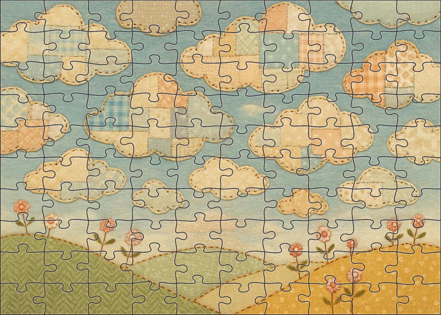 Patchwork Cloud Farm Puzzle Challenge