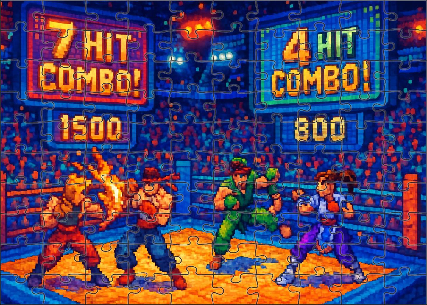 Arcade Fighter Tournament Competitive Pixel Combat And Retro Glory 50 Piece Puzzle