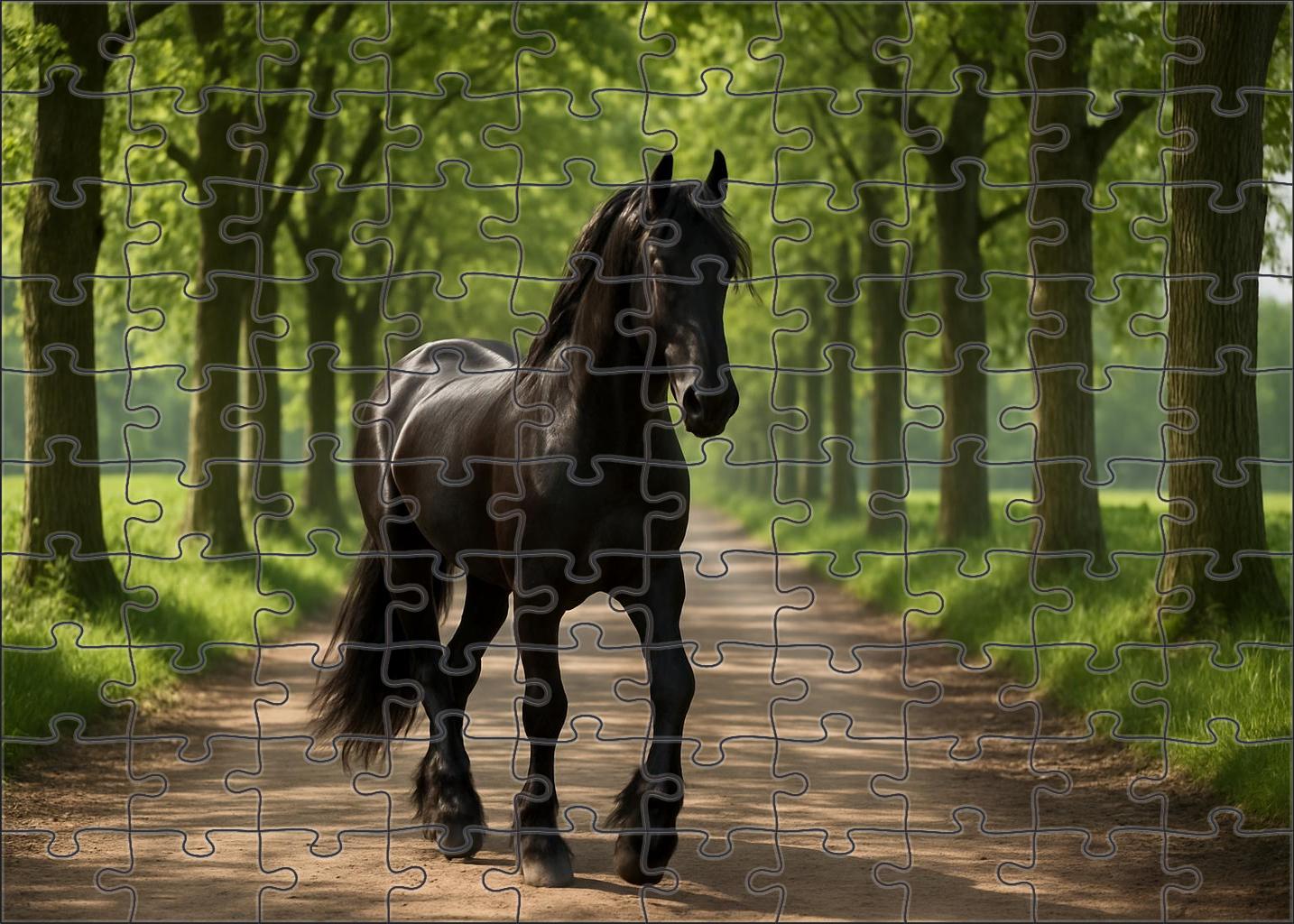 Midnight Velvet Gaiter Glossy Black Tennessee Walker Stallion With Smooth Rhythm Custom Jigsaw Puzzle