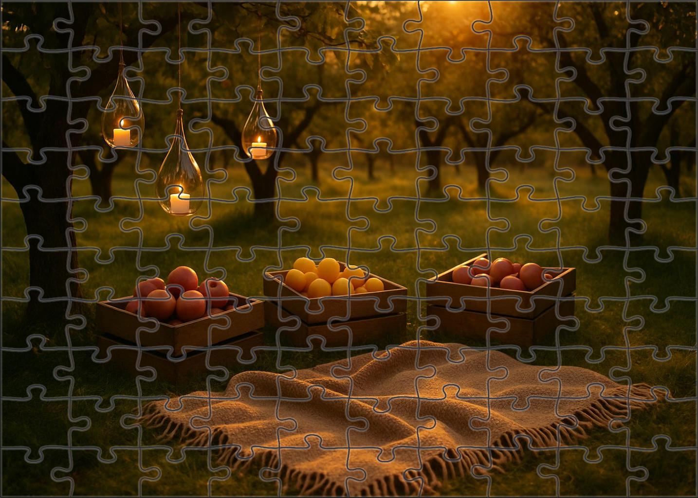 Golden Evening Orchard Custom Jigsaw Puzzle