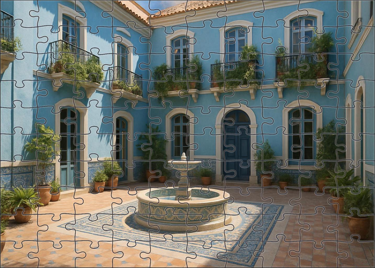 Azure Mosaic Court Mini Puzzle