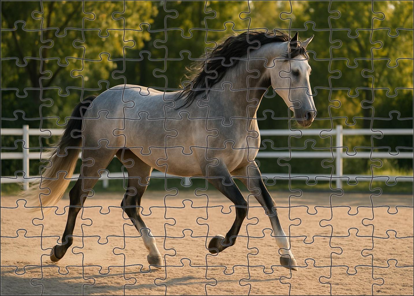 Silver Moonlight Elegant Gray Warmblood With Fluid Movement And Calm Temperament Easy Puzzles