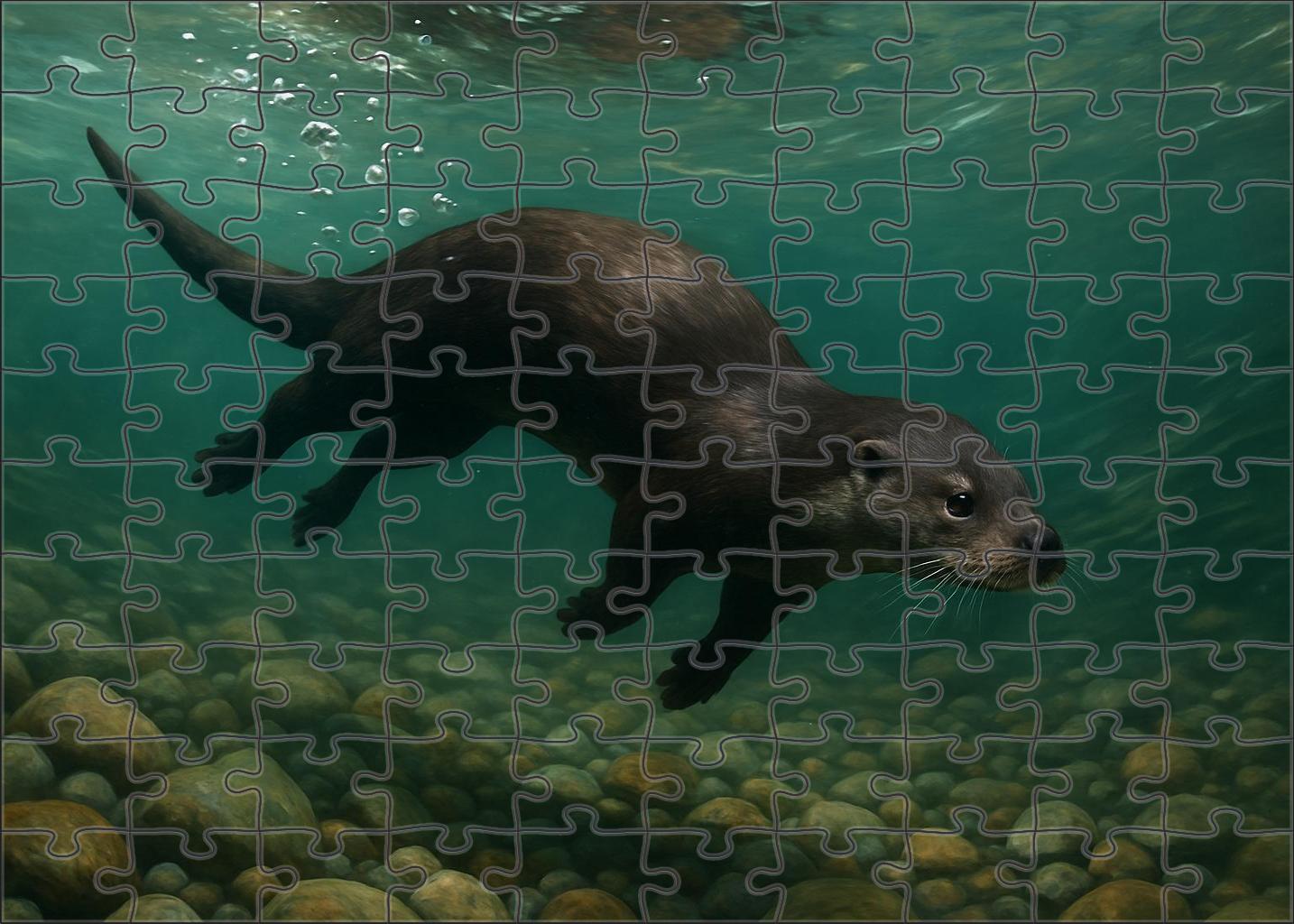 Sable Creek Otter Streamlined Swimmer With Velvet Coat Puzzle Collection