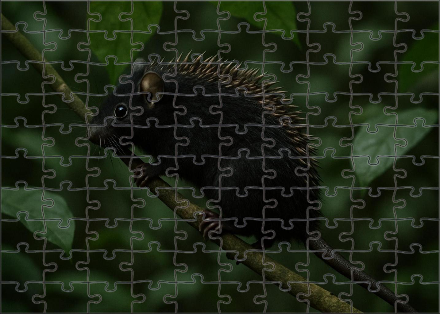 Velvet-spined Tree Rodent Agile Climber With Soft Dark Fur Puzzle Fun