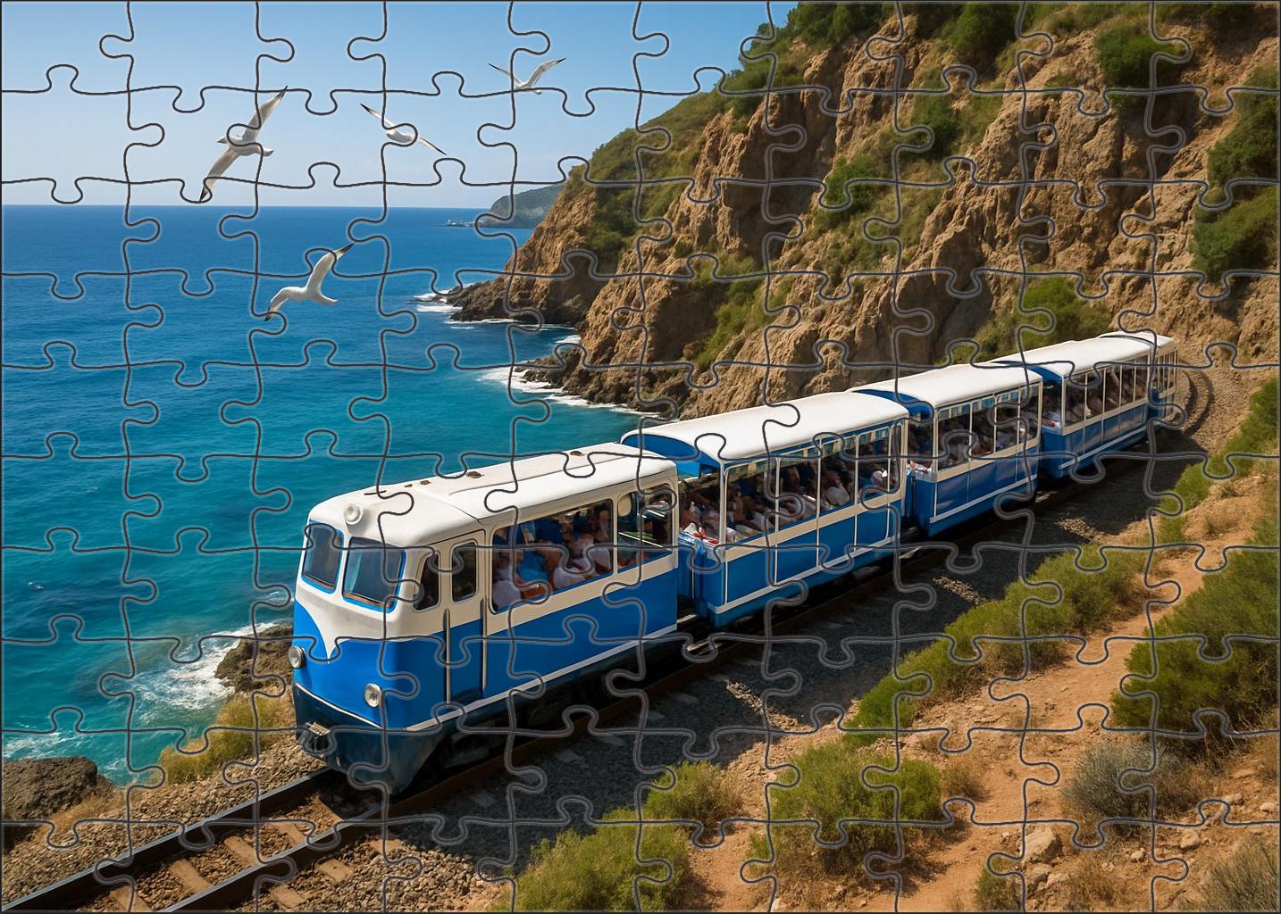 Sunlit Coastal Panorama Tourer Large Format Puzzle