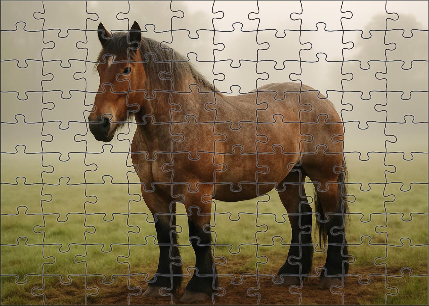 Willow Creek Draft Powerful Bay Roan With Gentle Strength Puzzle Collection